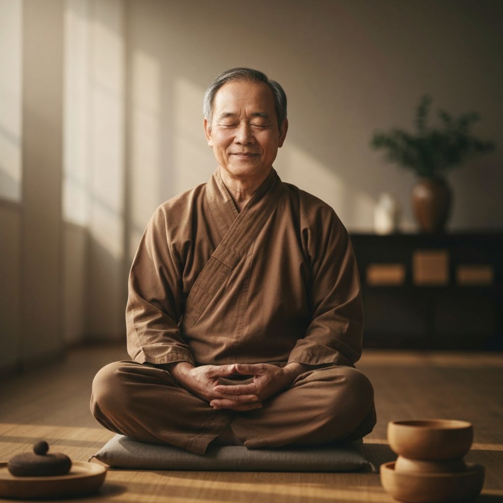 Digital meditation practice combining AI guidance with traditional zen wisdom